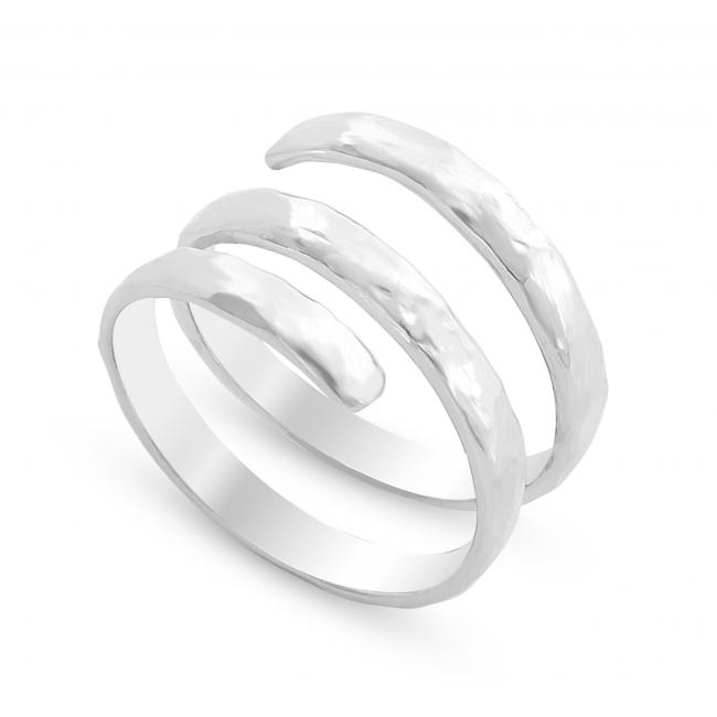 925 sterling silver ring Hammered Spiral Wrap Ring