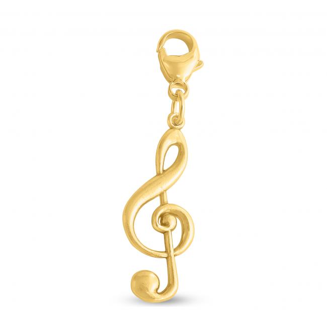 Gold plated necklace Treble Clef Musical Note